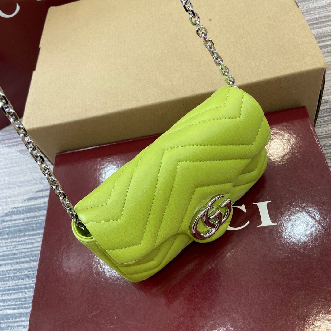 Mini Marmont Bag Bright Green Leather - Level 5