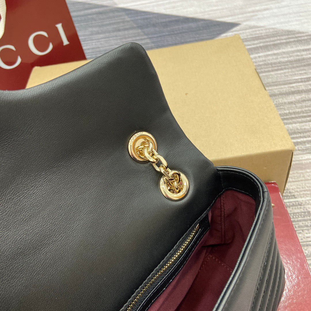 Medium Marmont Bag Black Leather - Level 5