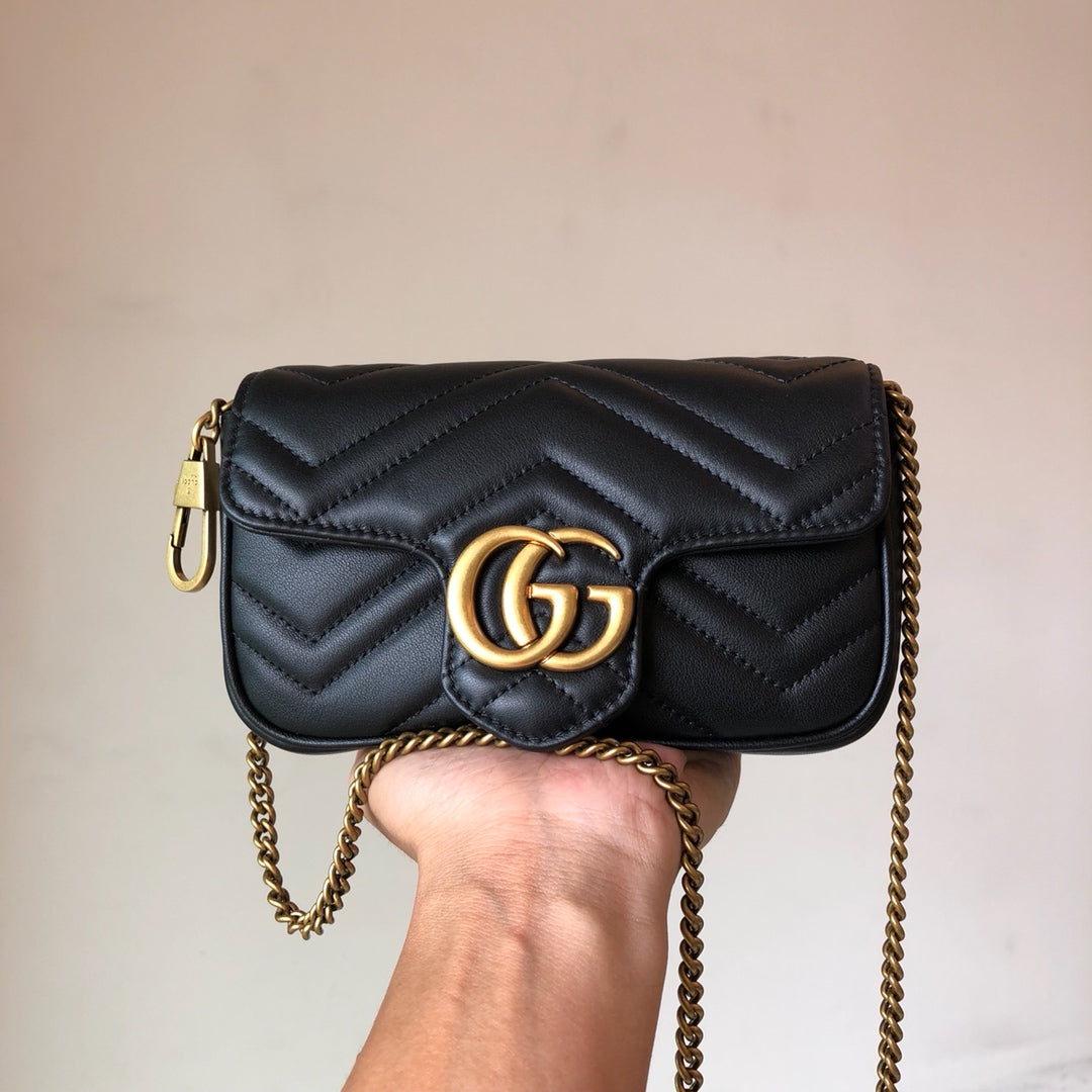 Black Leather Marmont Super Mini - Level 4
