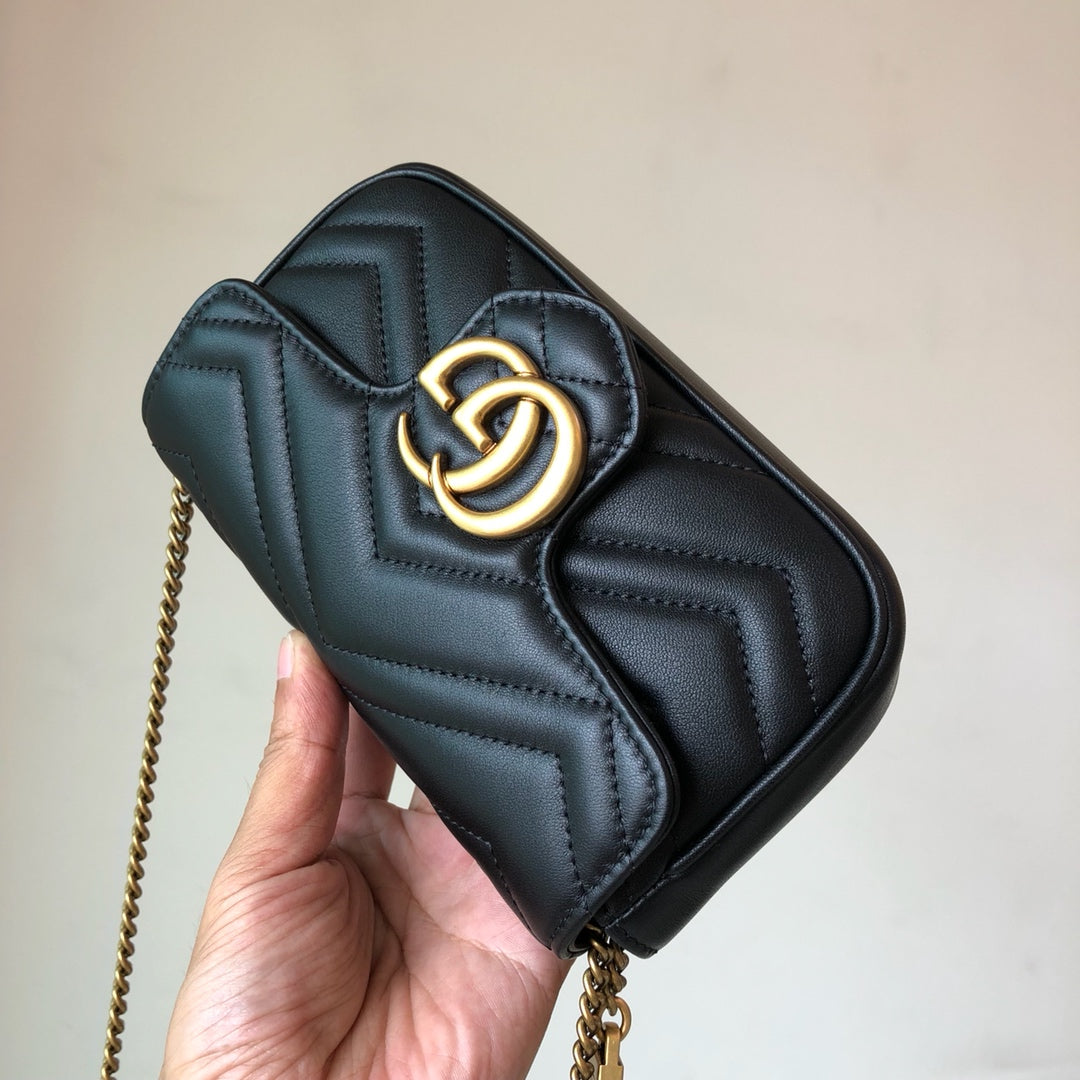 Black Leather Marmont Super Mini - Level 4