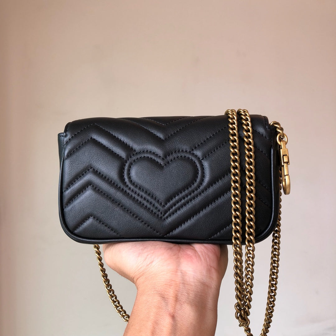 Black Leather Marmont Super Mini - Level 4