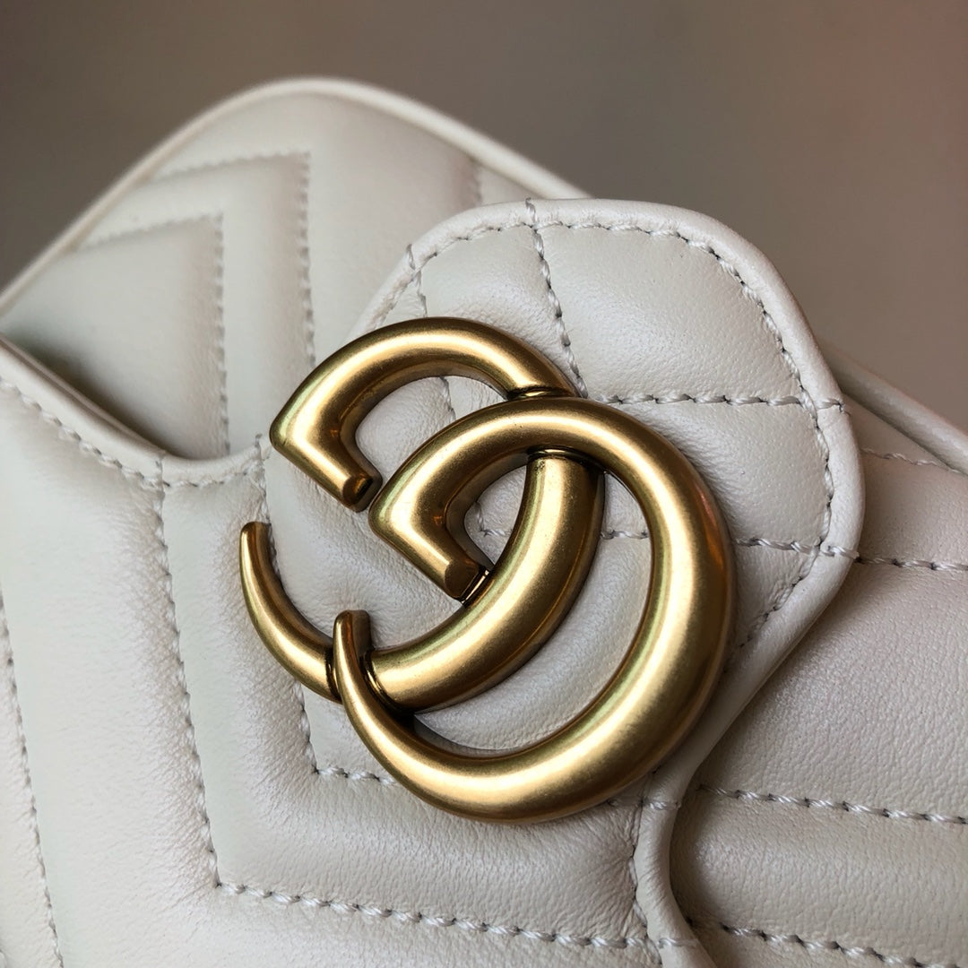 White Leather Marmont Super Mini - Level 4