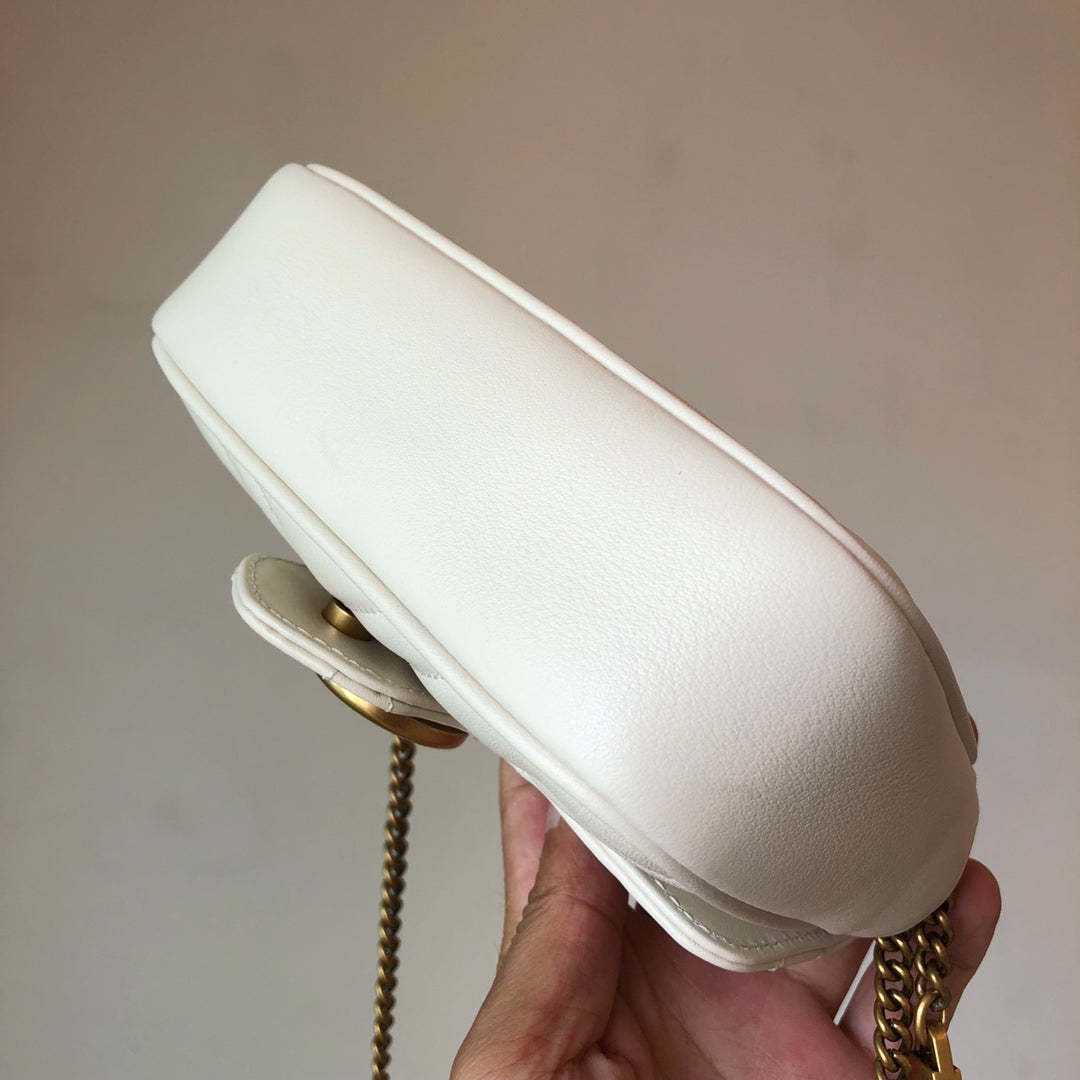 White Leather Marmont Super Mini - Level 4
