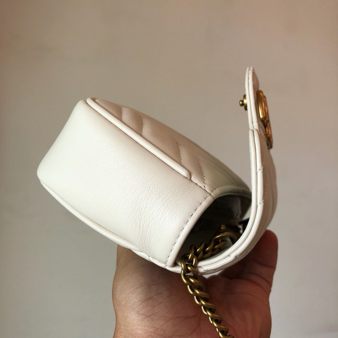 White Leather Marmont Super Mini - Level 4