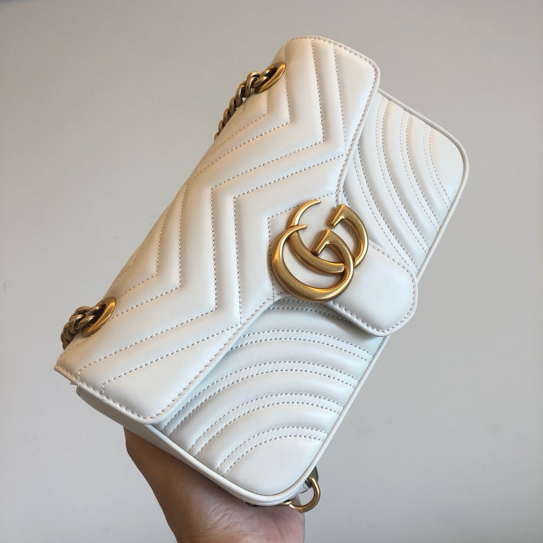 Small Marmont Bag White Leather - Level 5
