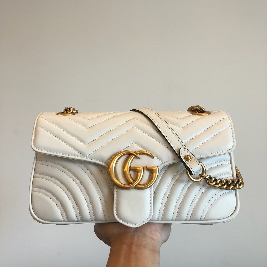 Small Marmont Bag White Leather - Level 5