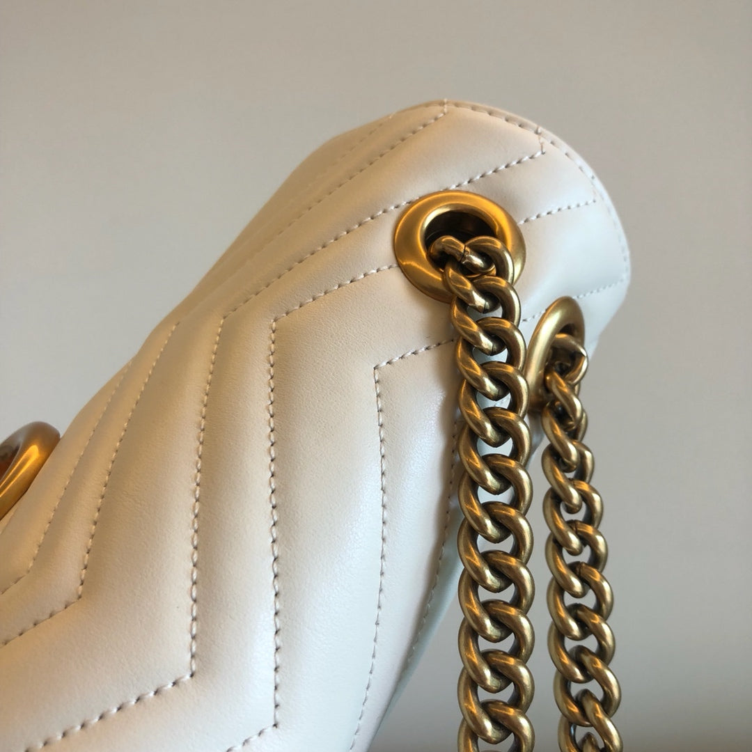 Small Marmont Bag White Leather - Level 5
