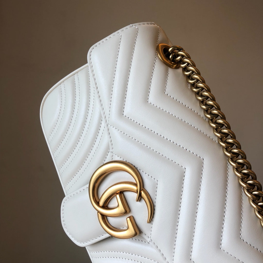 Small Marmont Bag White Leather - Level 5