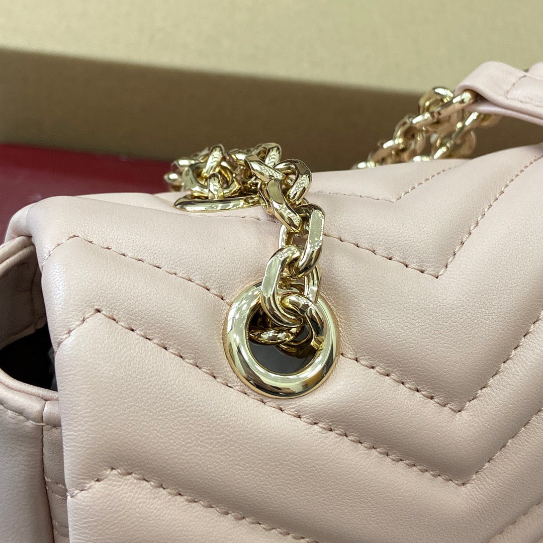 Medium Marmont Bag Light Pink Leather - Level 5