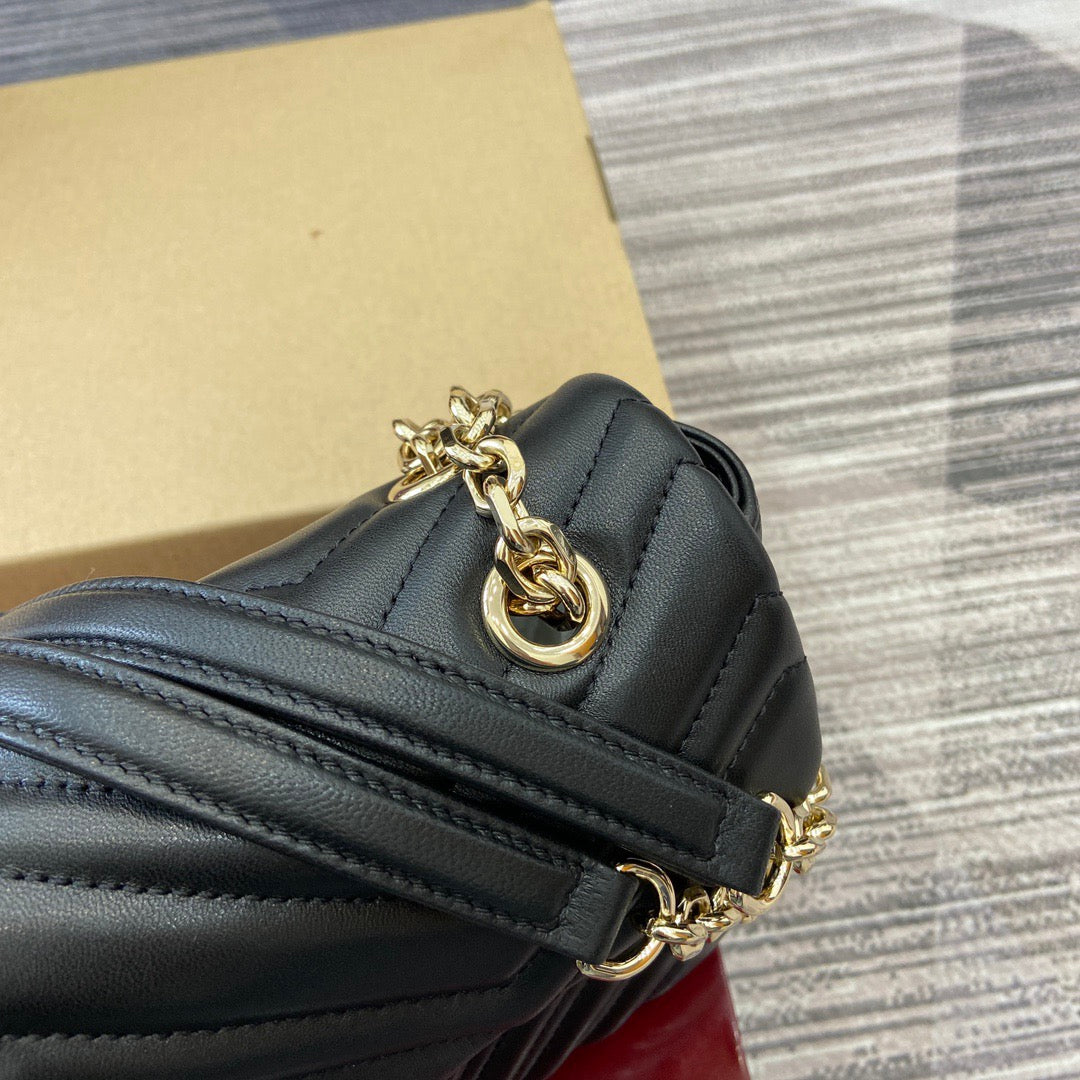 Medium Marmont Bag Black Leather - Level 5