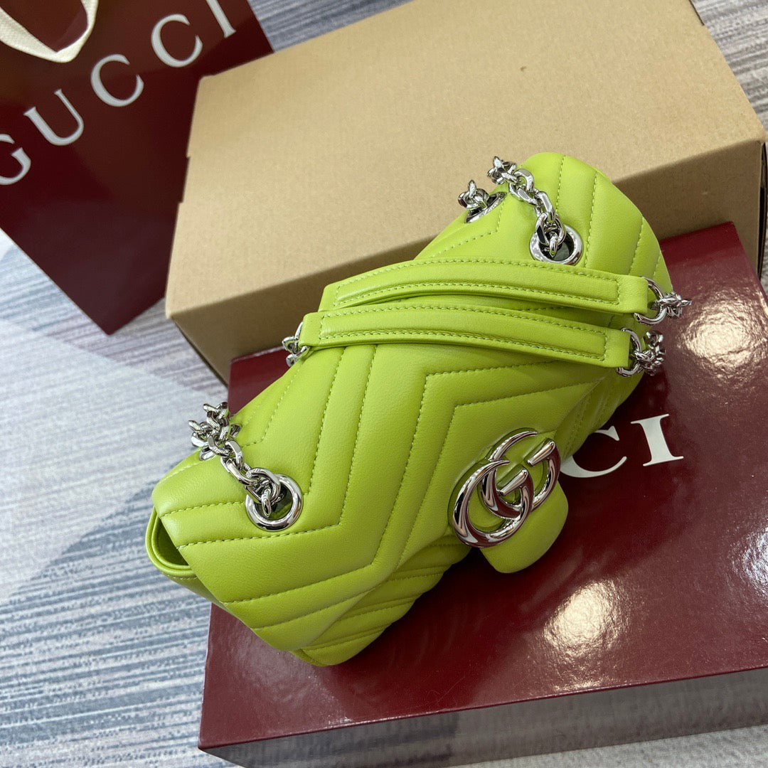 Small Marmont Bag Bright Green Leather - Level 5