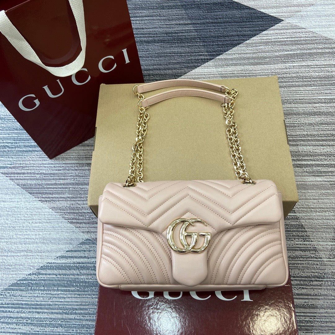 Medium Marmont Bag Light Pink Leather - Level 5