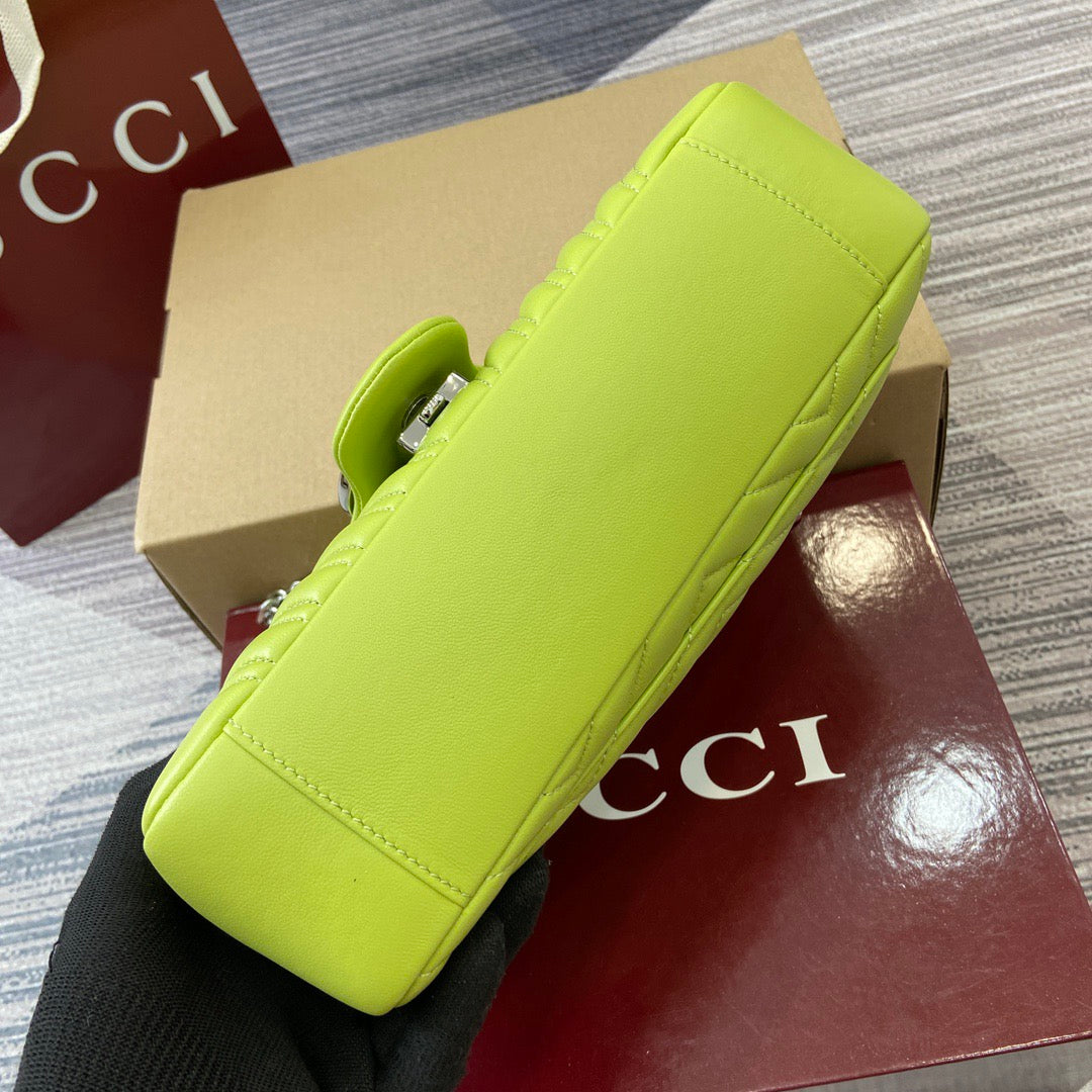Medium Marmont Bag Bright Green Leather - Level 5