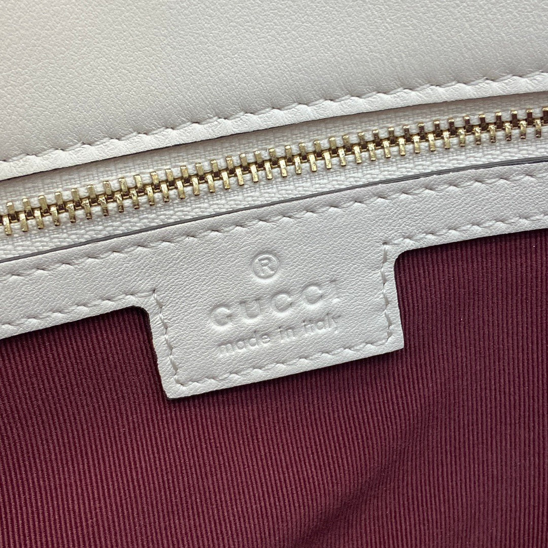 Medium Marmont Bag White Leather - Level 5