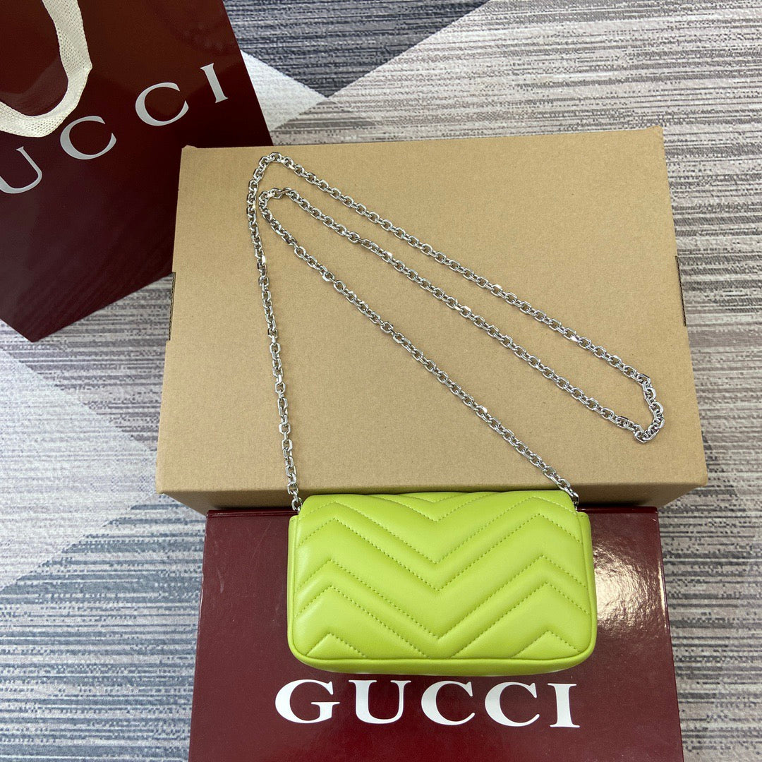 Mini Marmont Bag Bright Green Leather - Level 5