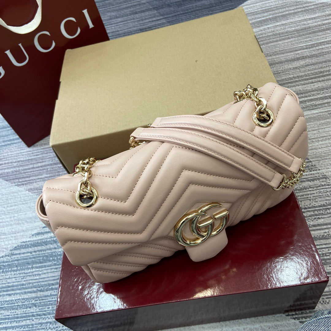 Medium Marmont Bag Light Pink Leather - Level 5
