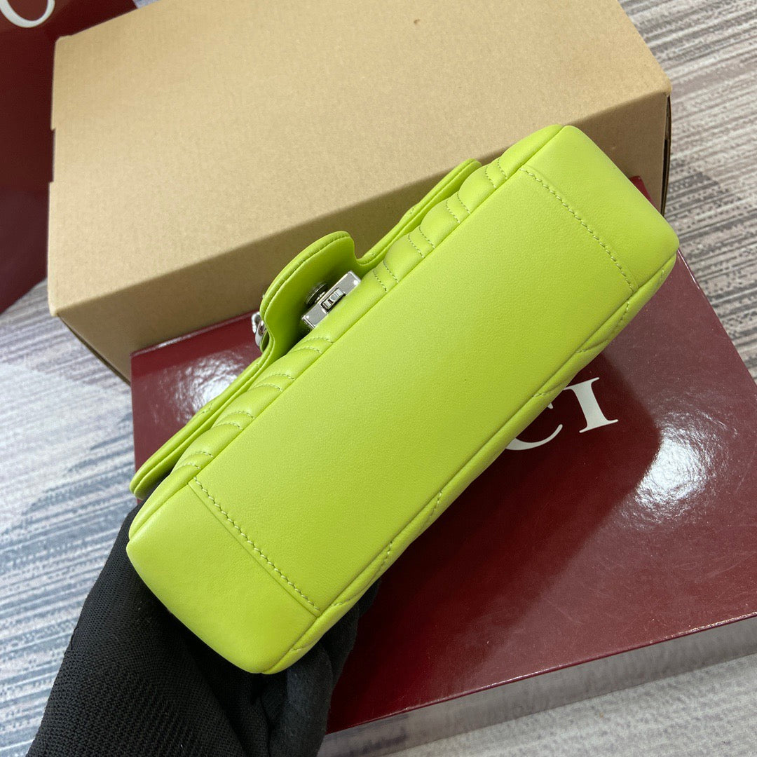 Small Marmont Bag Bright Green Leather - Level 5