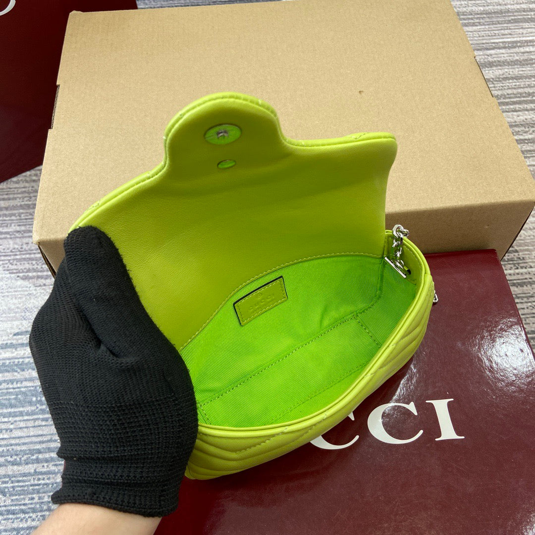 Mini Marmont Bag Bright Green Leather - Level 5