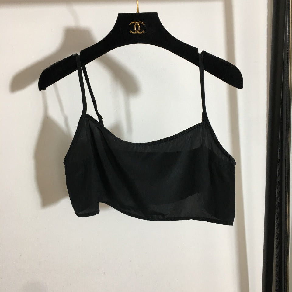 Crystal Mesh Crop Tank Top