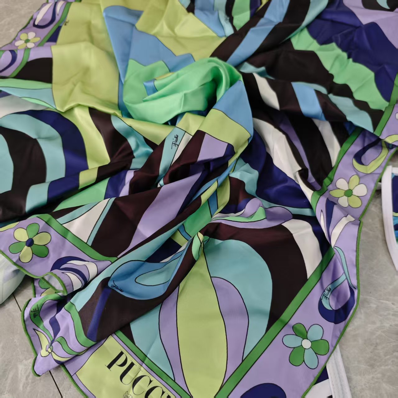 Blue & Purple Swirl Bikini Scarf Set