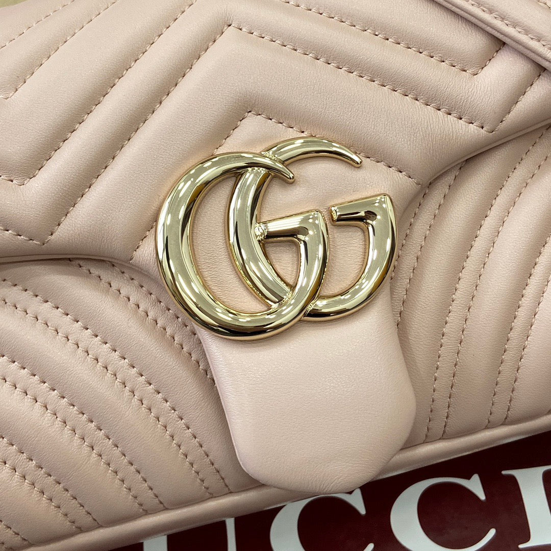 Medium Marmont Bag Light Pink Leather - Level 5