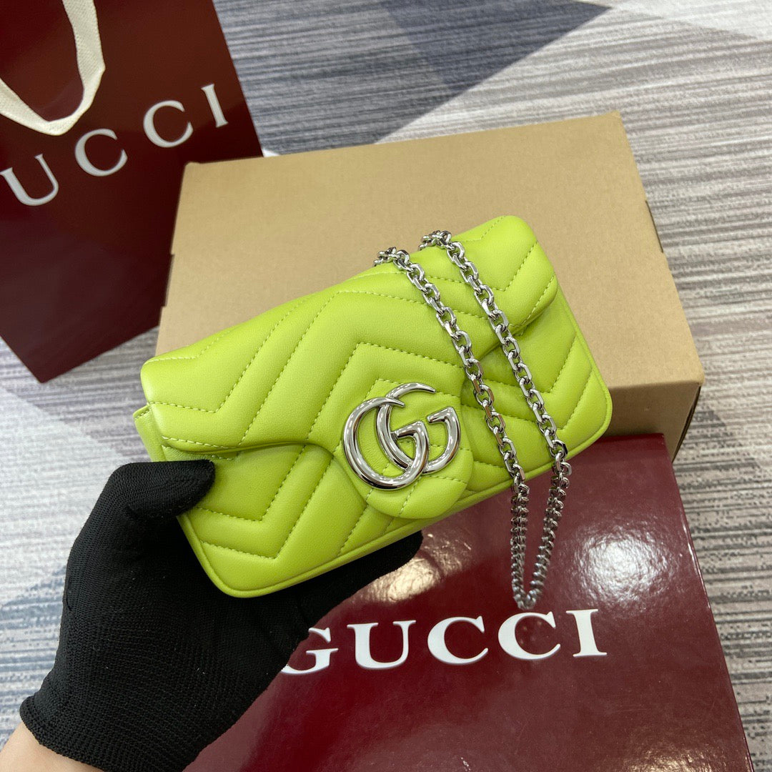 Mini Marmont Bag Bright Green Leather - Level 5