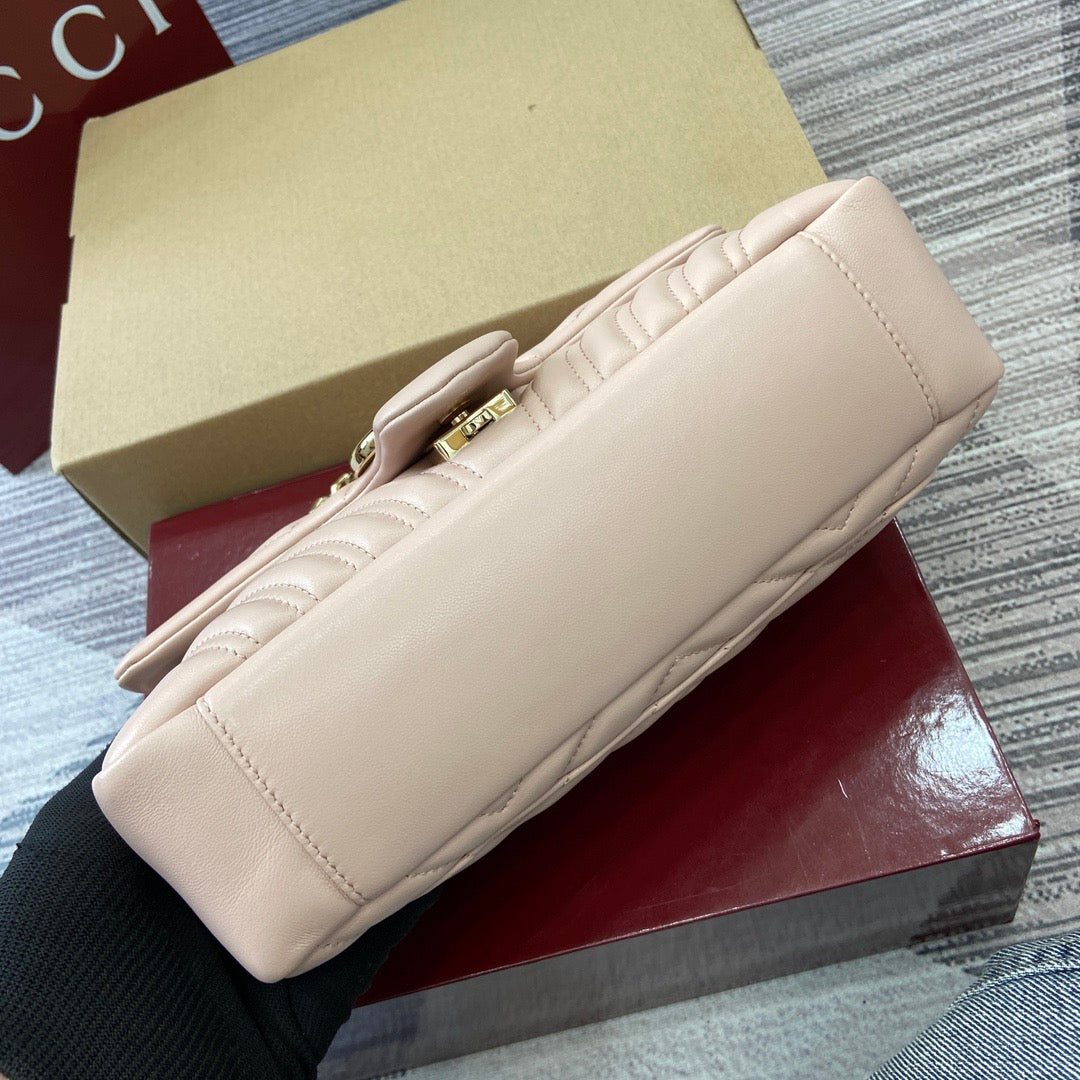 Medium Marmont Bag Light Pink Leather - Level 5