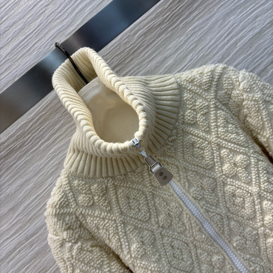 LV Knit Zip-Up Sweater
