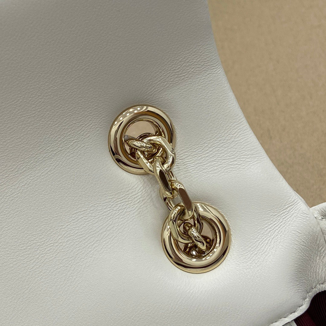 Medium Marmont Bag White Leather - Level 5