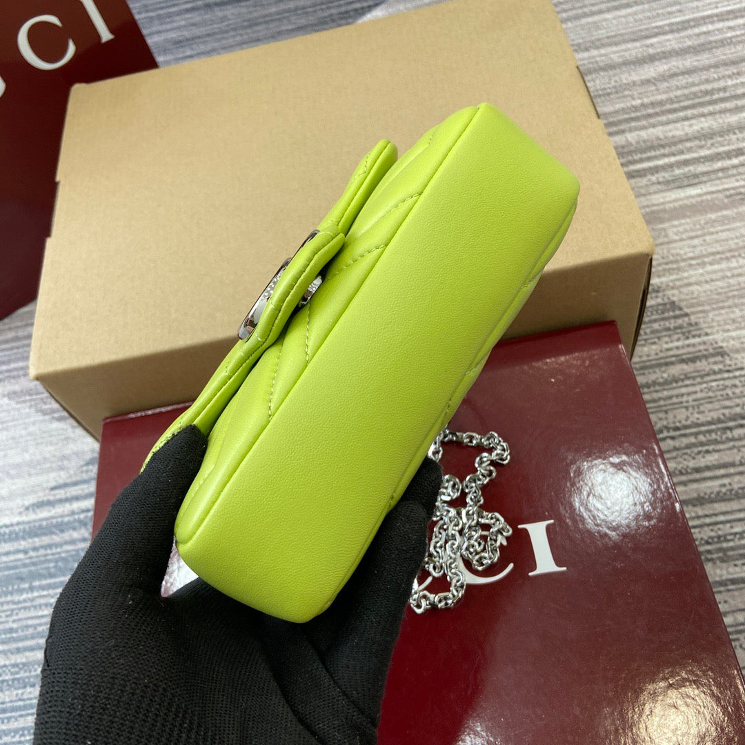 Mini Marmont Bag Bright Green Leather - Level 5