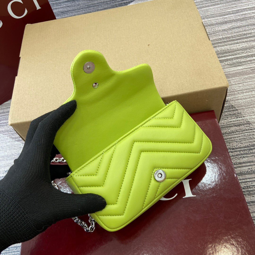 Mini Marmont Bag Bright Green Leather - Level 5