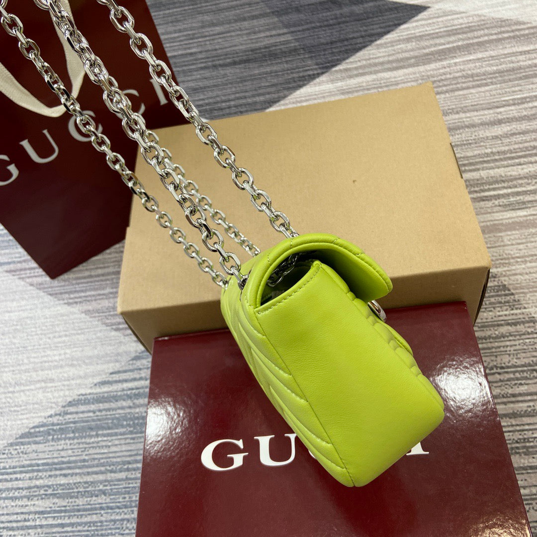 Small Marmont Bag Bright Green Leather - Level 5