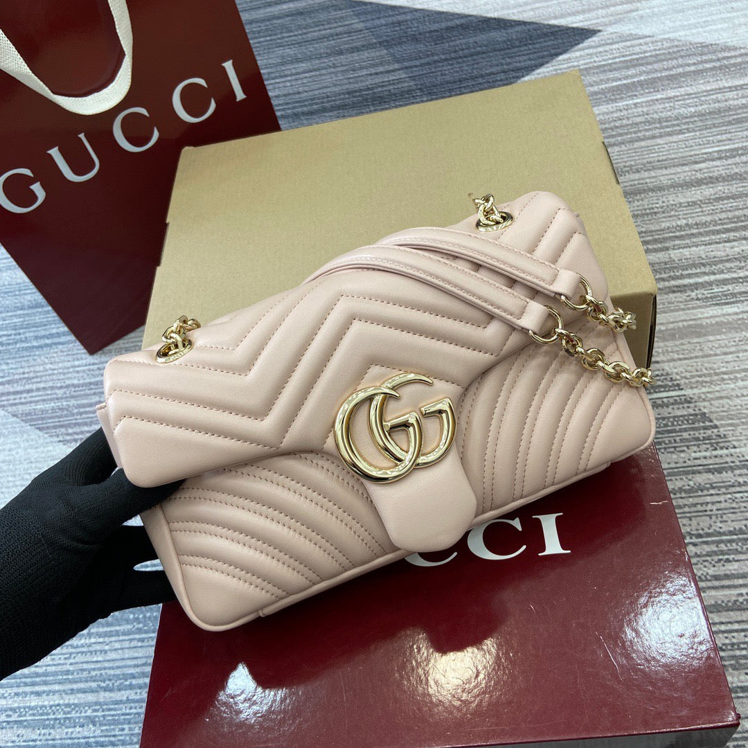 Medium Marmont Bag Light Pink Leather - Level 5