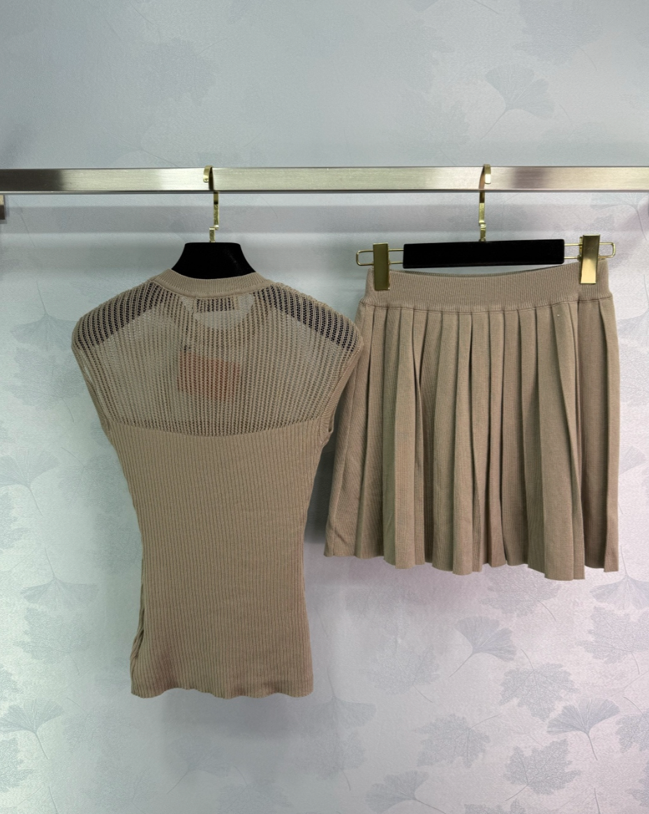 Knit Tank Top Mini Skirt Set