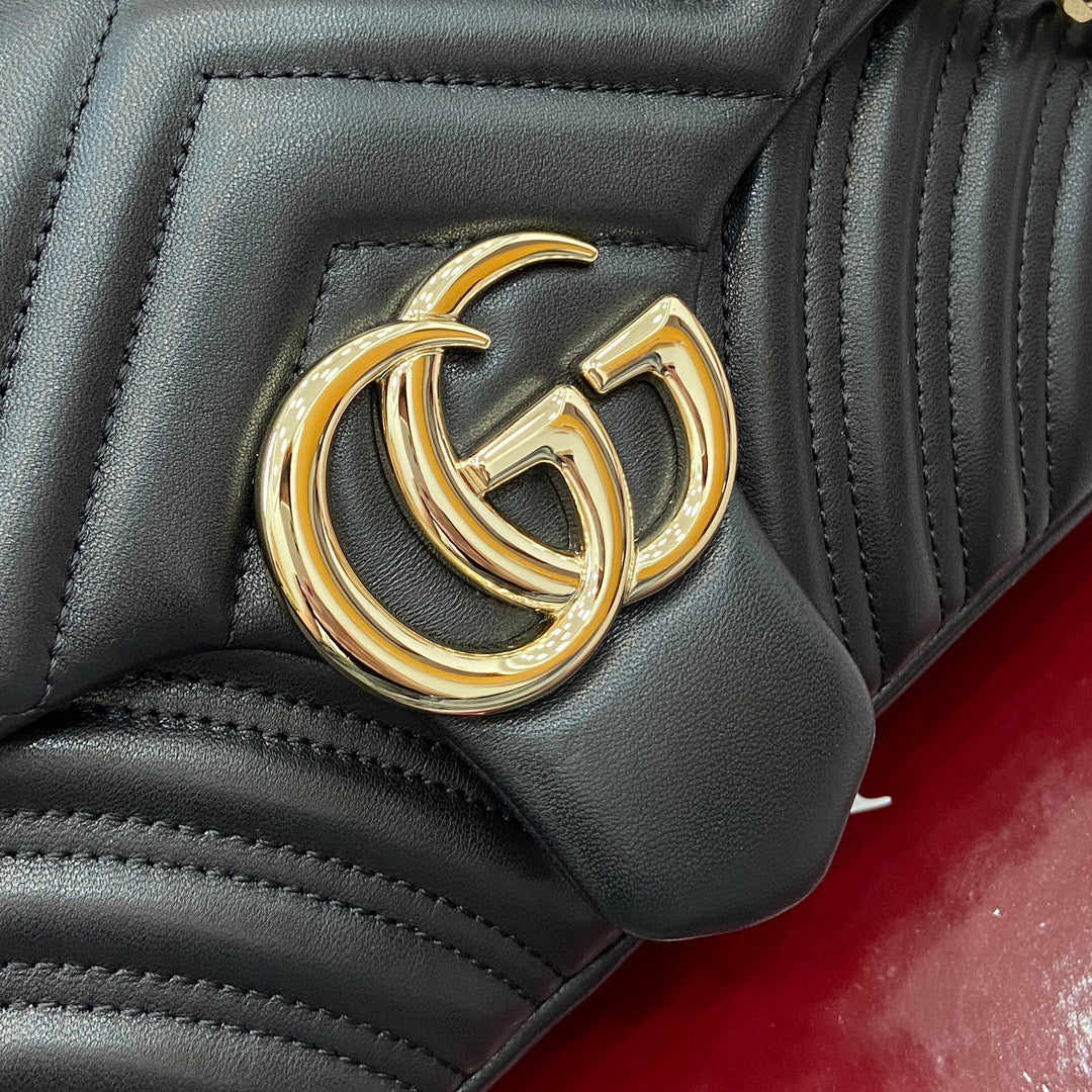 Medium Marmont Bag Black Leather - Level 5