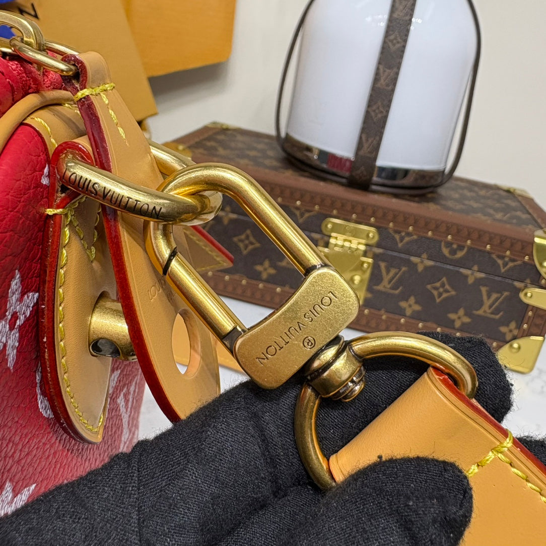 P9 Speedy 30 Bandouliere Red Leather - Level 5