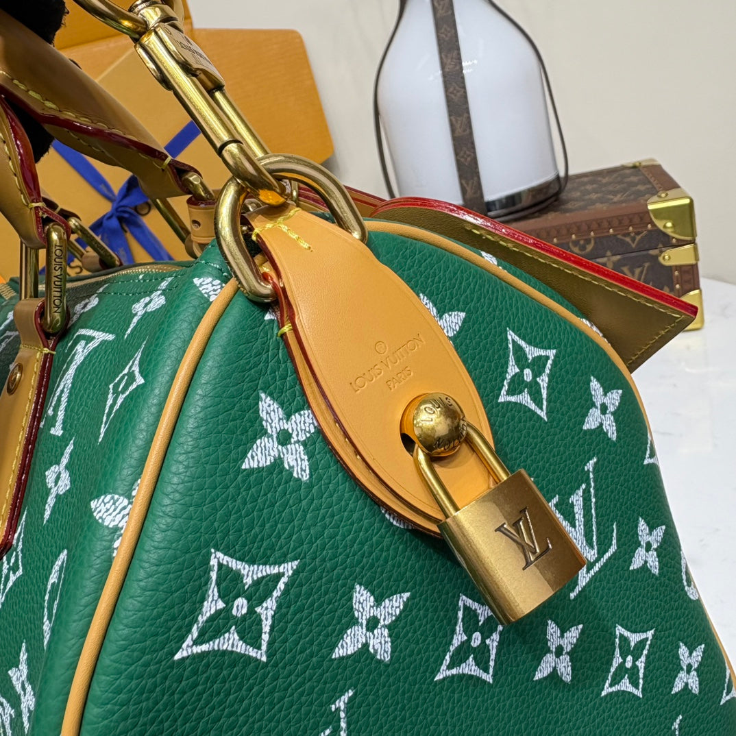 P9 Speedy 30 Bandouliere Green Leather - Level 5