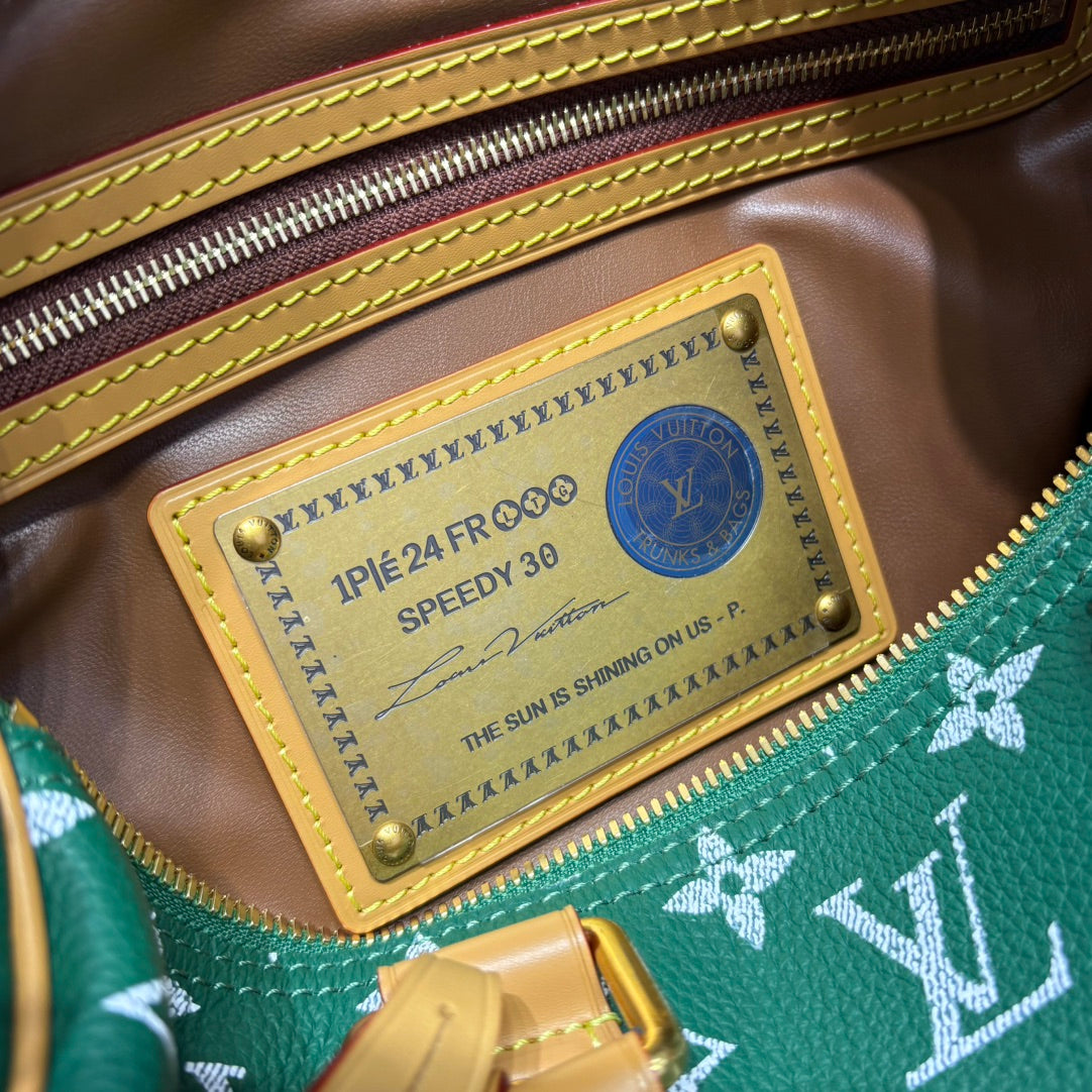 P9 Speedy 30 Bandouliere Green Leather - Level 5