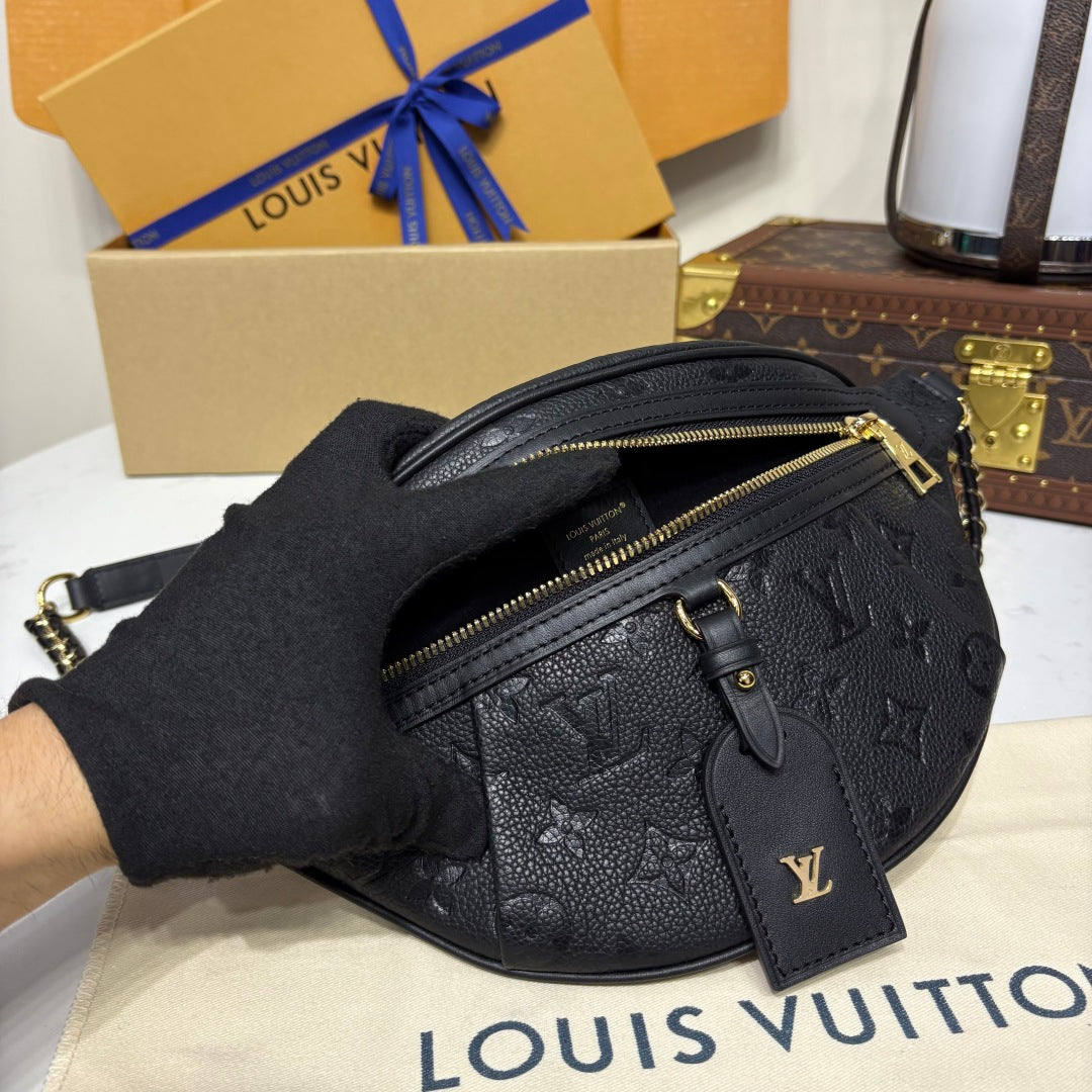 High Rise PM Bumbag Black Empreinte Leather - Level 5