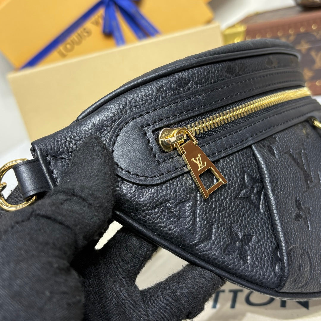 High Rise PM Bumbag Black Empreinte Leather - Level 5