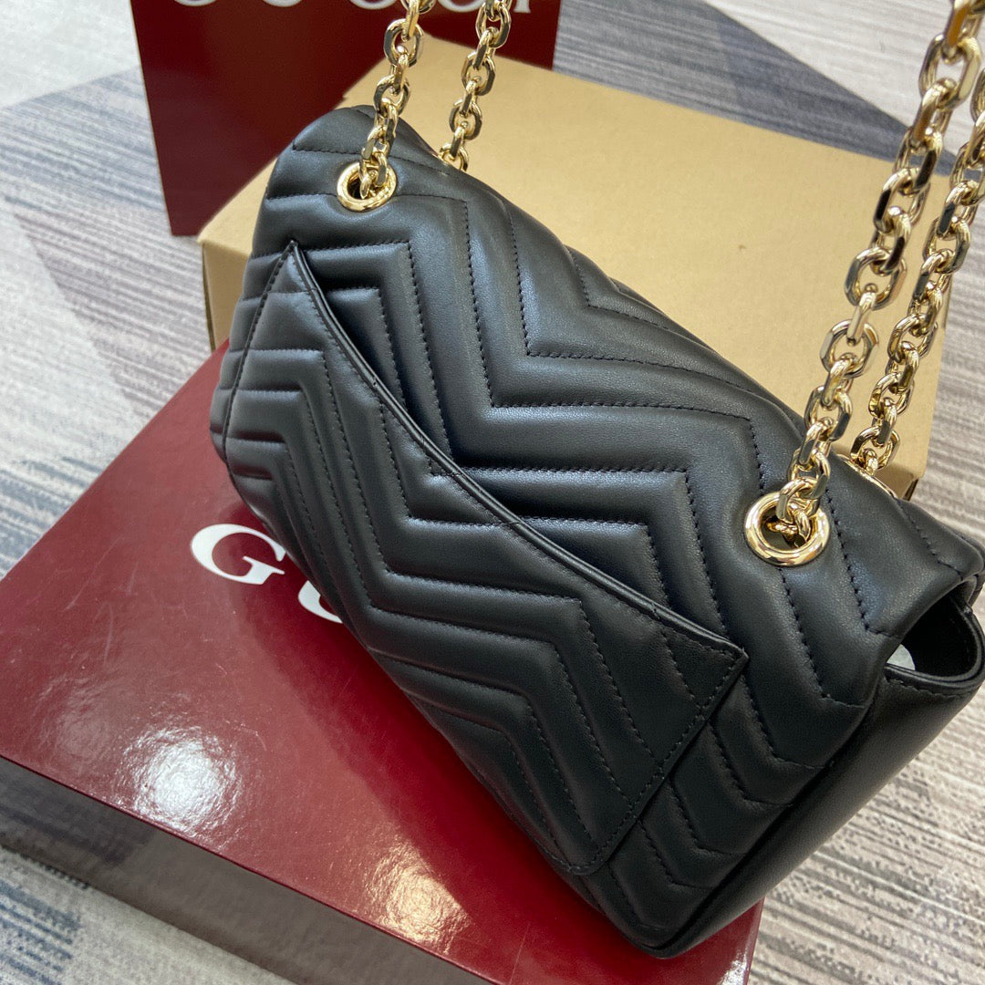 Medium Marmont Bag Black Leather - Level 5