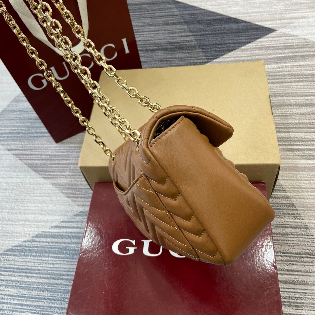 Medium Marmont Bag Brown Leather - Level 5