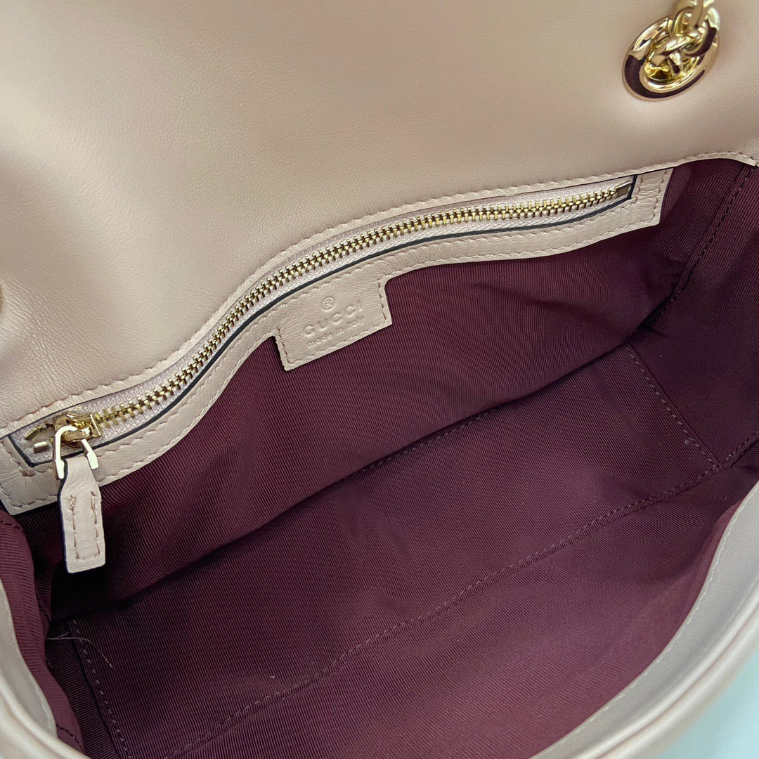 Medium Marmont Bag Light Pink Leather - Level 5