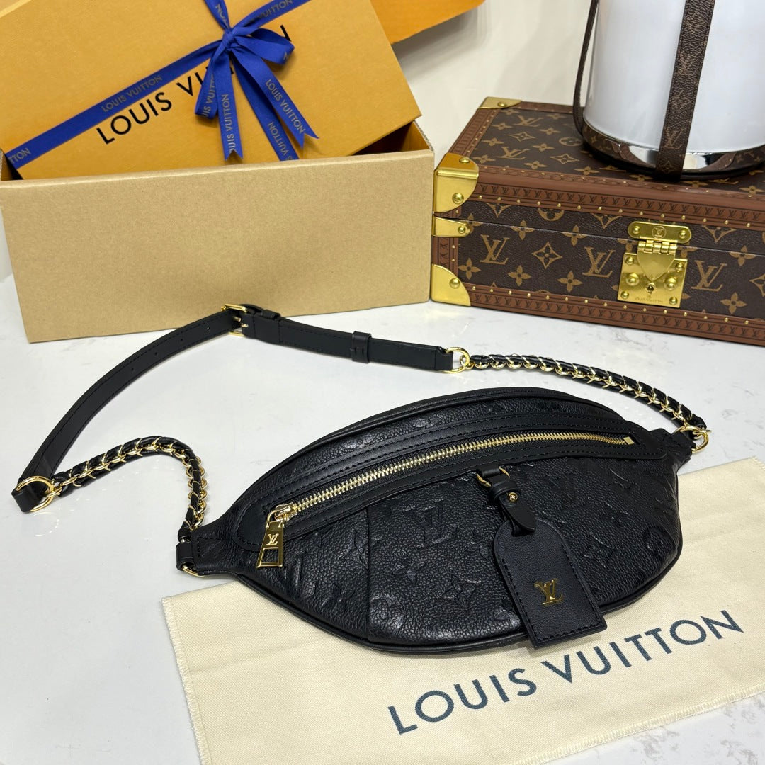 High Rise PM Bumbag Black Empreinte Leather - Level 5