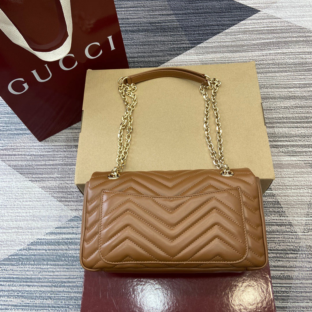 Medium Marmont Bag Brown Leather - Level 5
