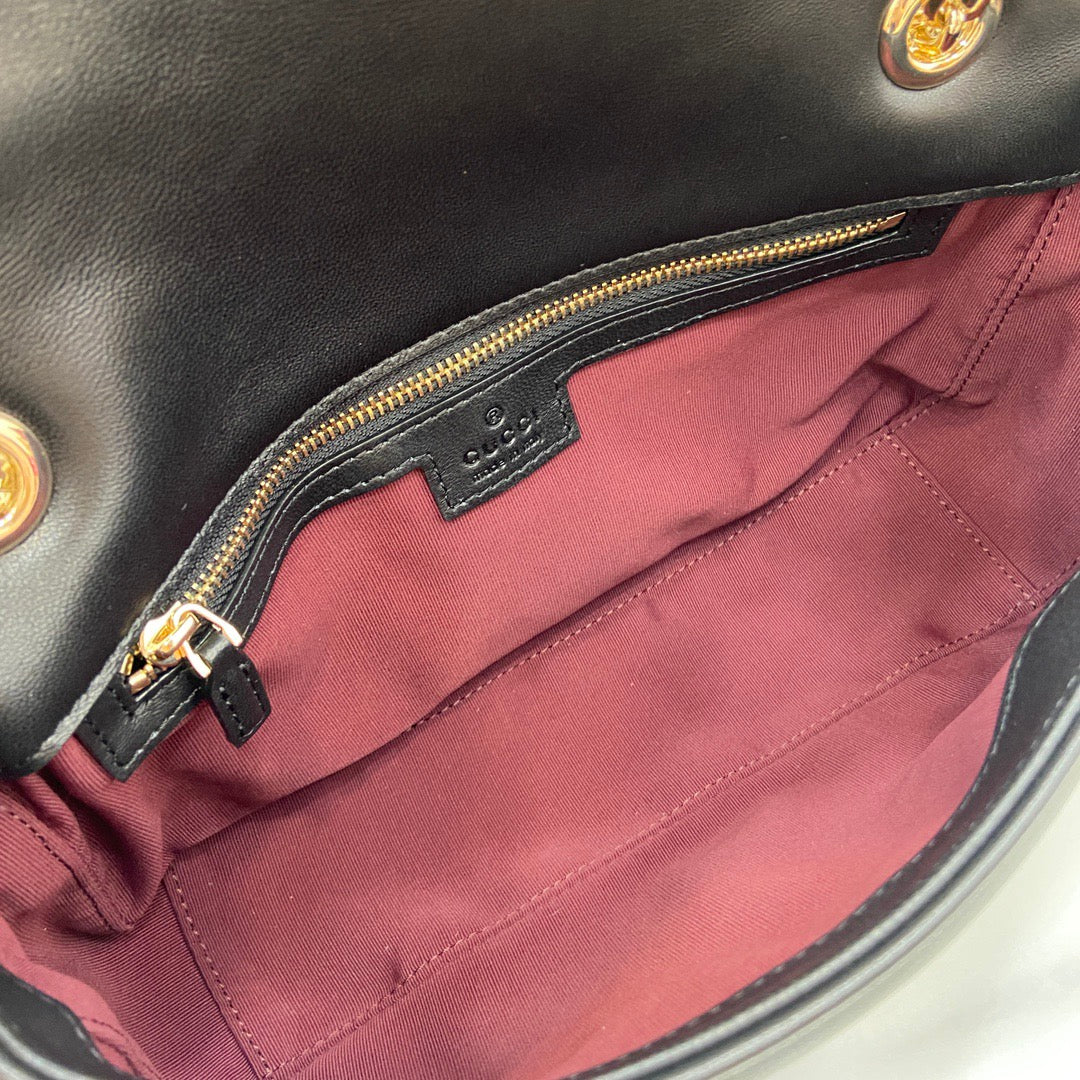 Medium Marmont Bag Black Leather - Level 5