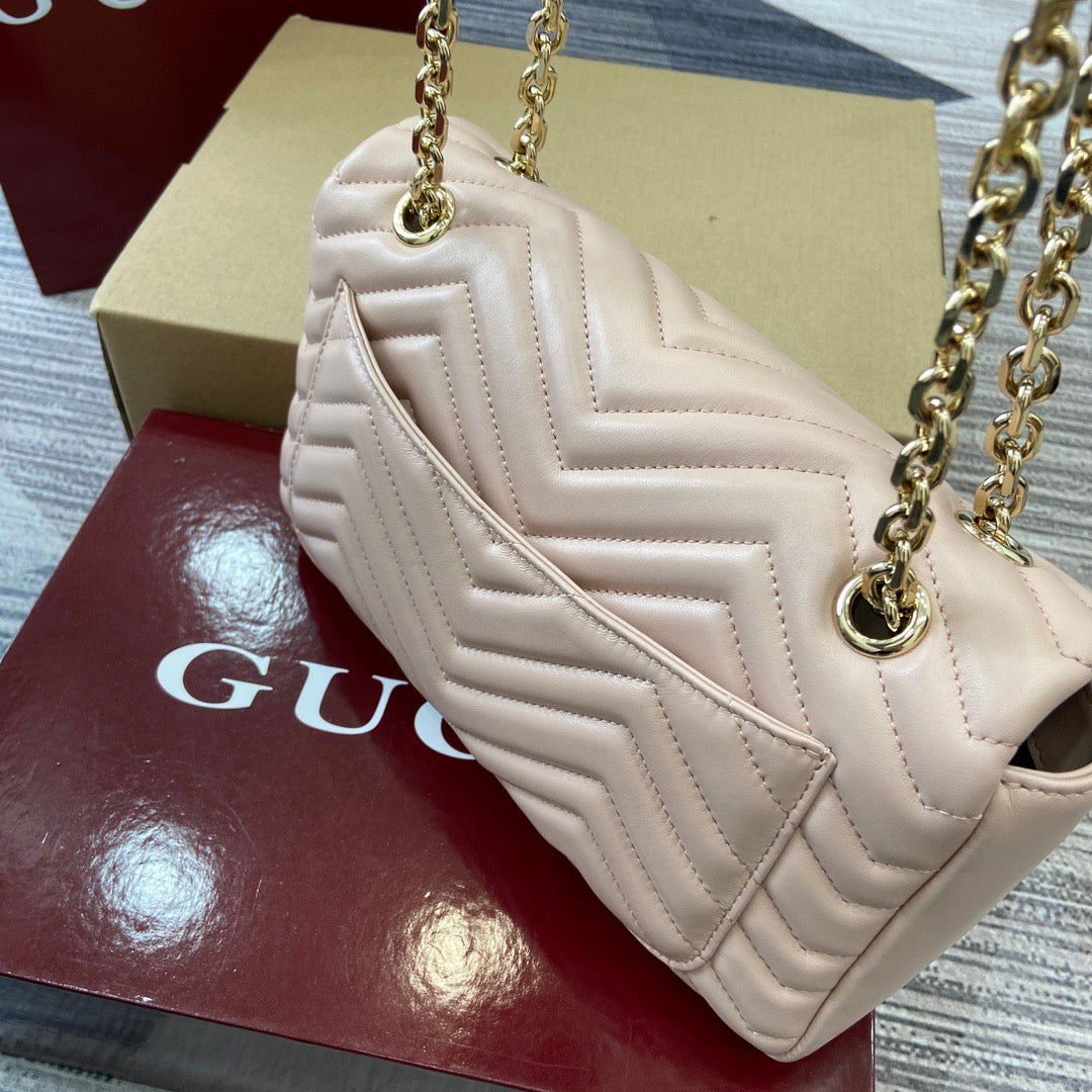 Medium Marmont Bag Light Pink Leather - Level 5
