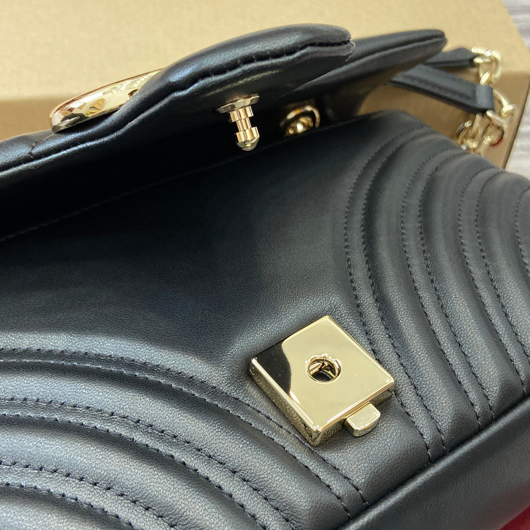 Medium Marmont Bag Black Leather - Level 5