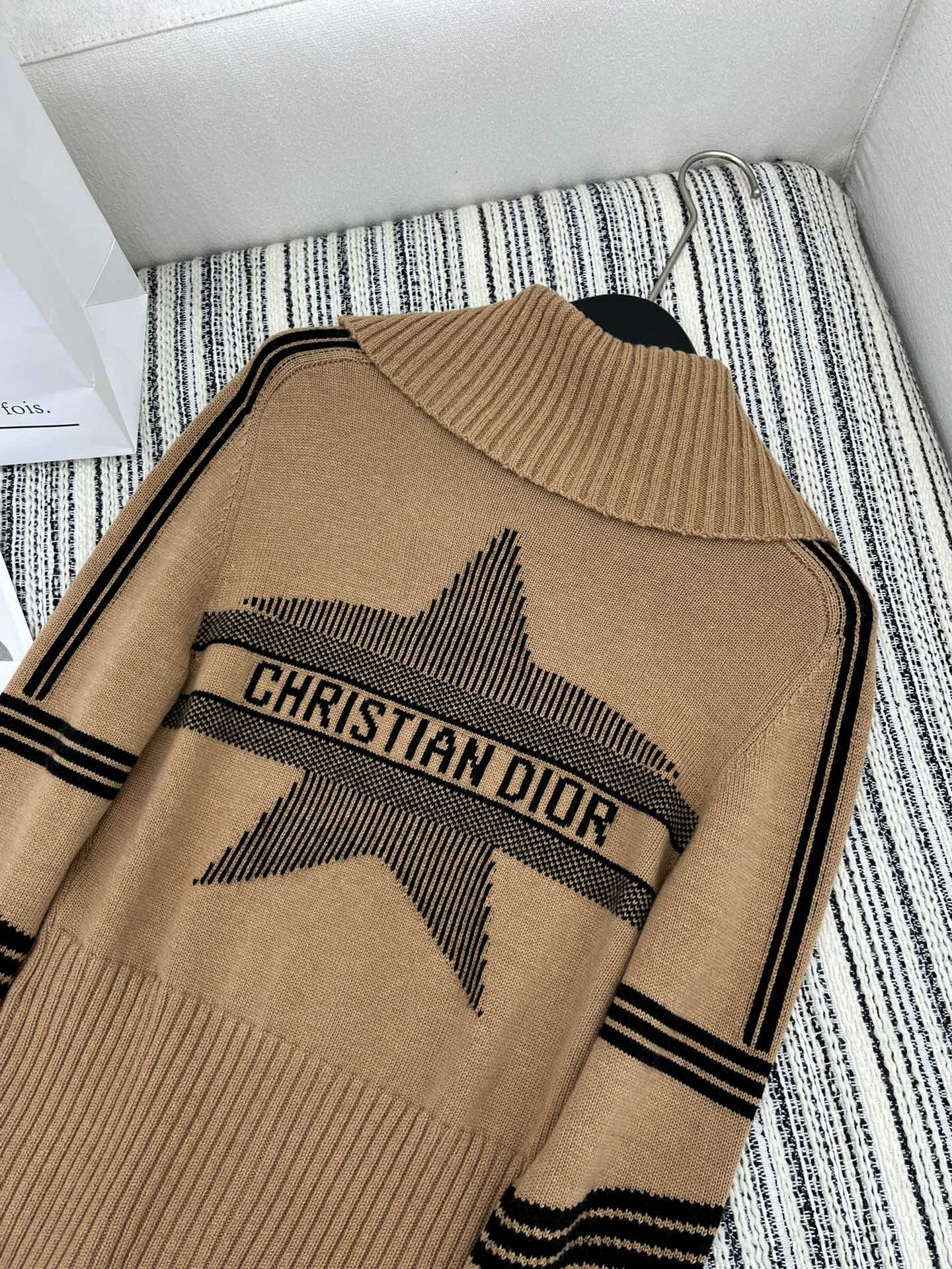 CD Knit Zip-Up Sweater