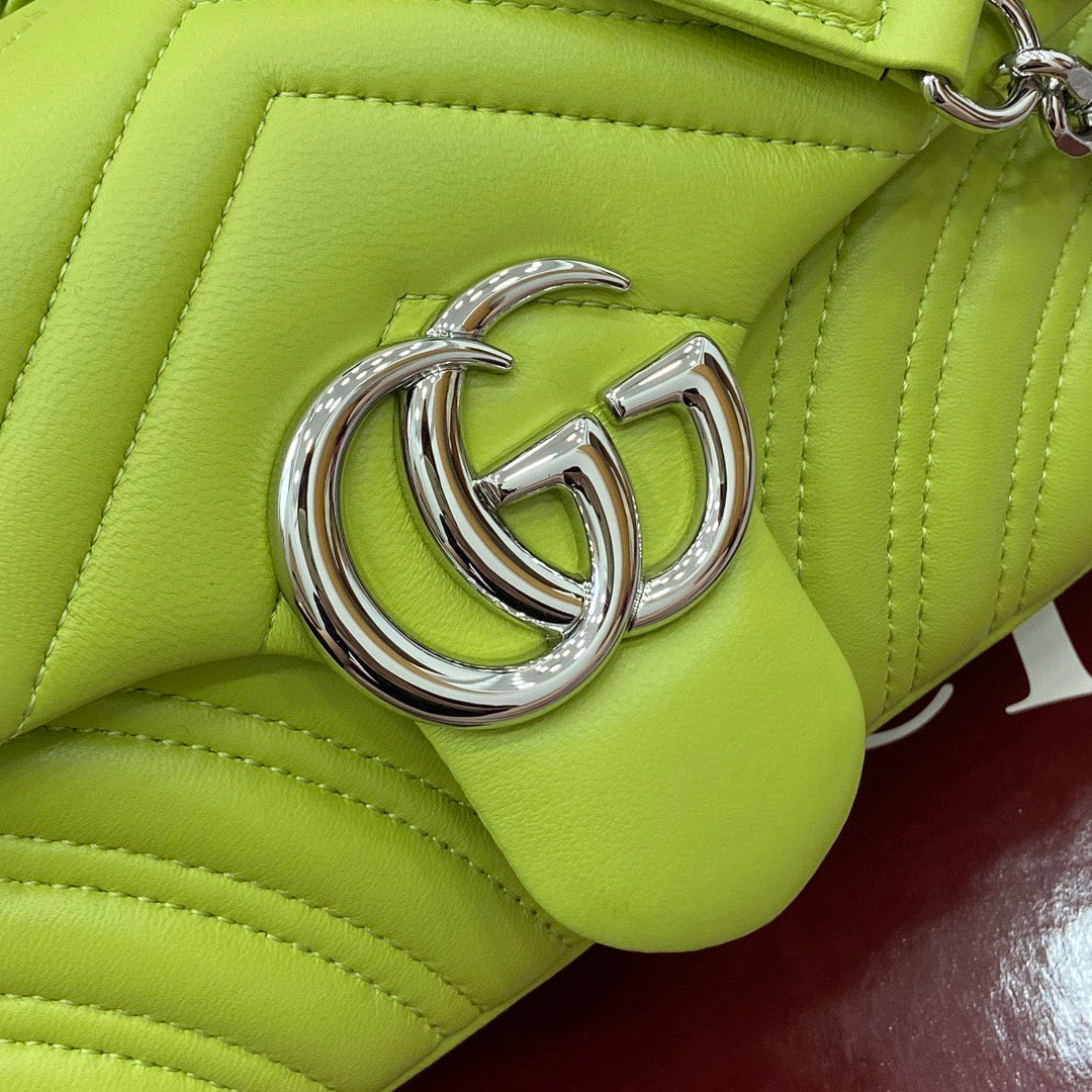 Small Marmont Bag Bright Green Leather - Level 5